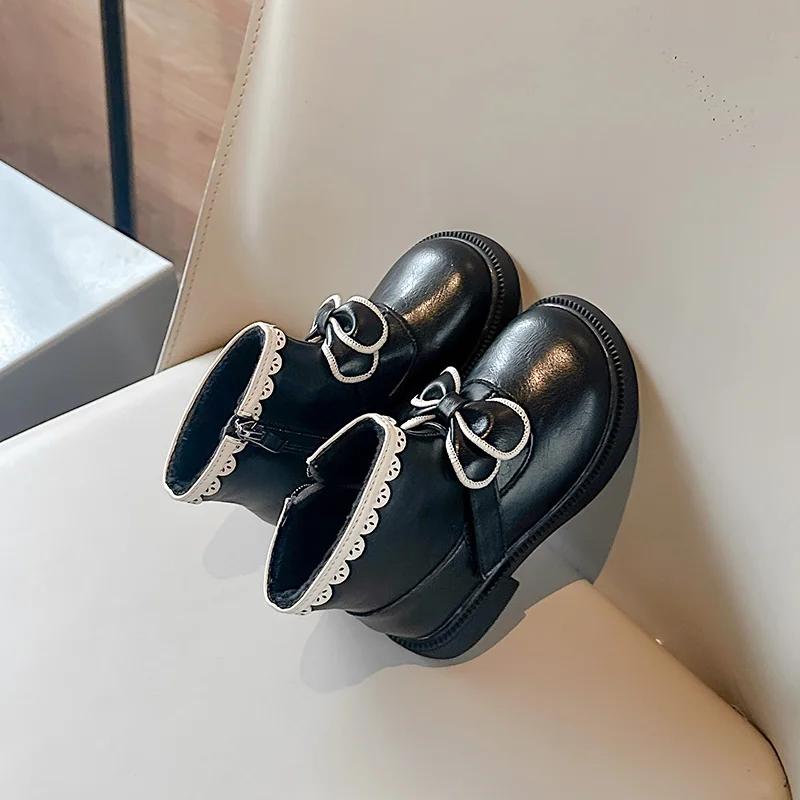 Kids Shoes Boots for Girl Winter Princess Cotton Shoes Fashion Sweet Bowknot Children  Causal Plush Short Boots Warm Versatile