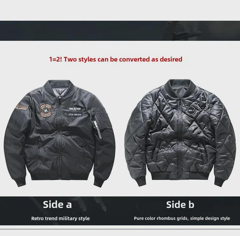 Men's Cross-Border MA-1 Flight Jacket - New Casual Embroidered Trendy Baseball Collar Top