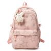 Schoolbag Large capacity schoolbag for men and women, junior high school students, campus solid color backpack, Japanese versatile college student 