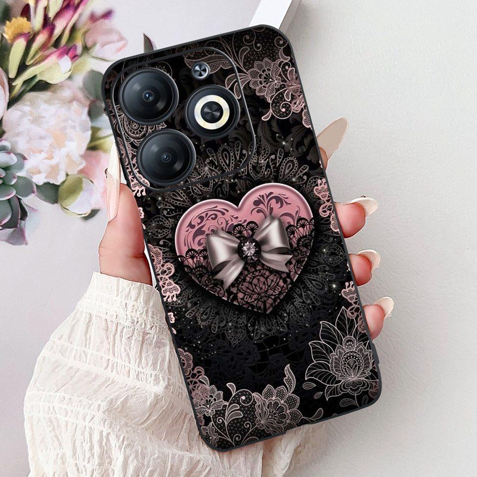 Cover For Infinix Smart 8 X6525 Back Casing Smart8 Colorful Butterfly Flower Luxury Painting Phone Case Transparent Soft TPU