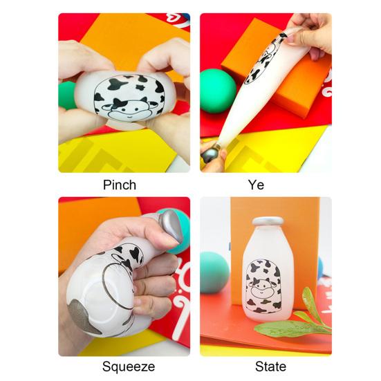 Milk Bottle Squeeze Toy Stress Relief Milk Can Pinch Sensory Toy Kids