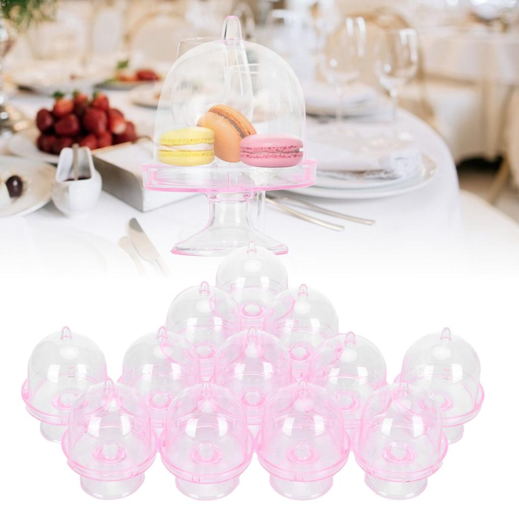 12 Set     Box Cake Stand Cupcake   Display Plate with Lid Party Supplies