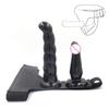 Double Penis Dual Ended Strapon Ultra Elastic Harness Belt Strap On Dildo Adult Sex Toys for Woman Couple Anal Soft Dildo