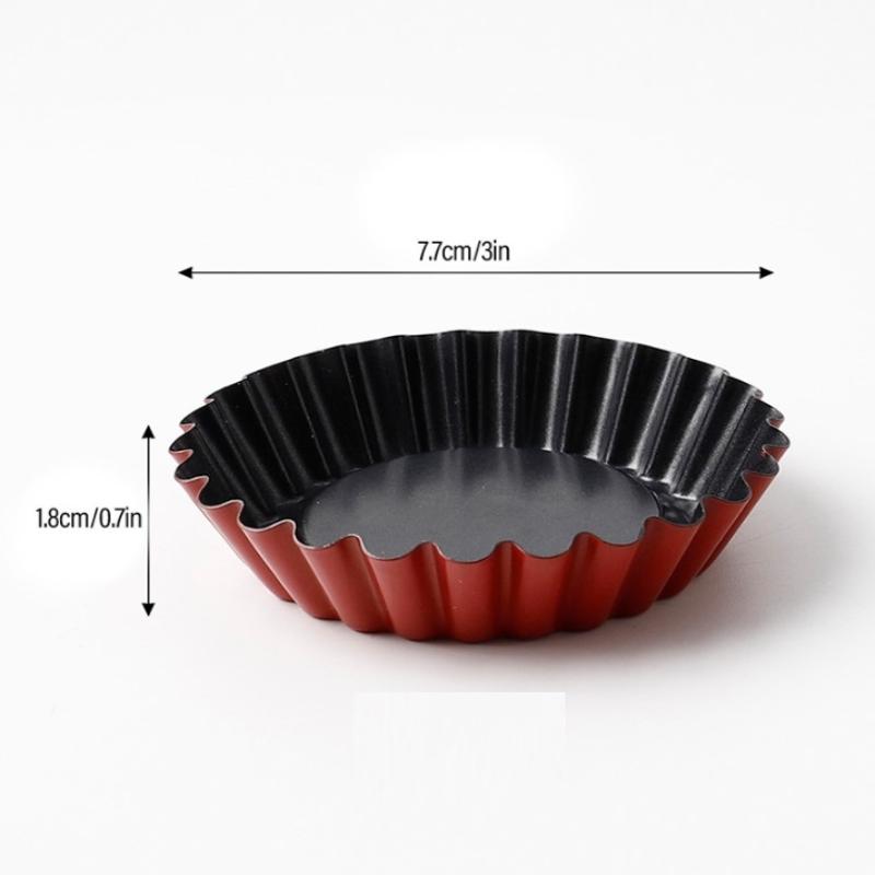 Muffin Cup Carbon Steel Egg Tart Molds Mini Non-Stick Cake Mold Reusable Creative Tartlet Baking Mold Pizza Pan