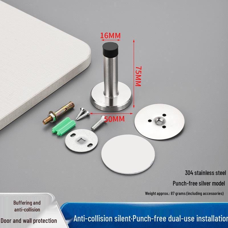 Thickened Stainless Steel Silent Door Stopper with Hydraulic Buffer