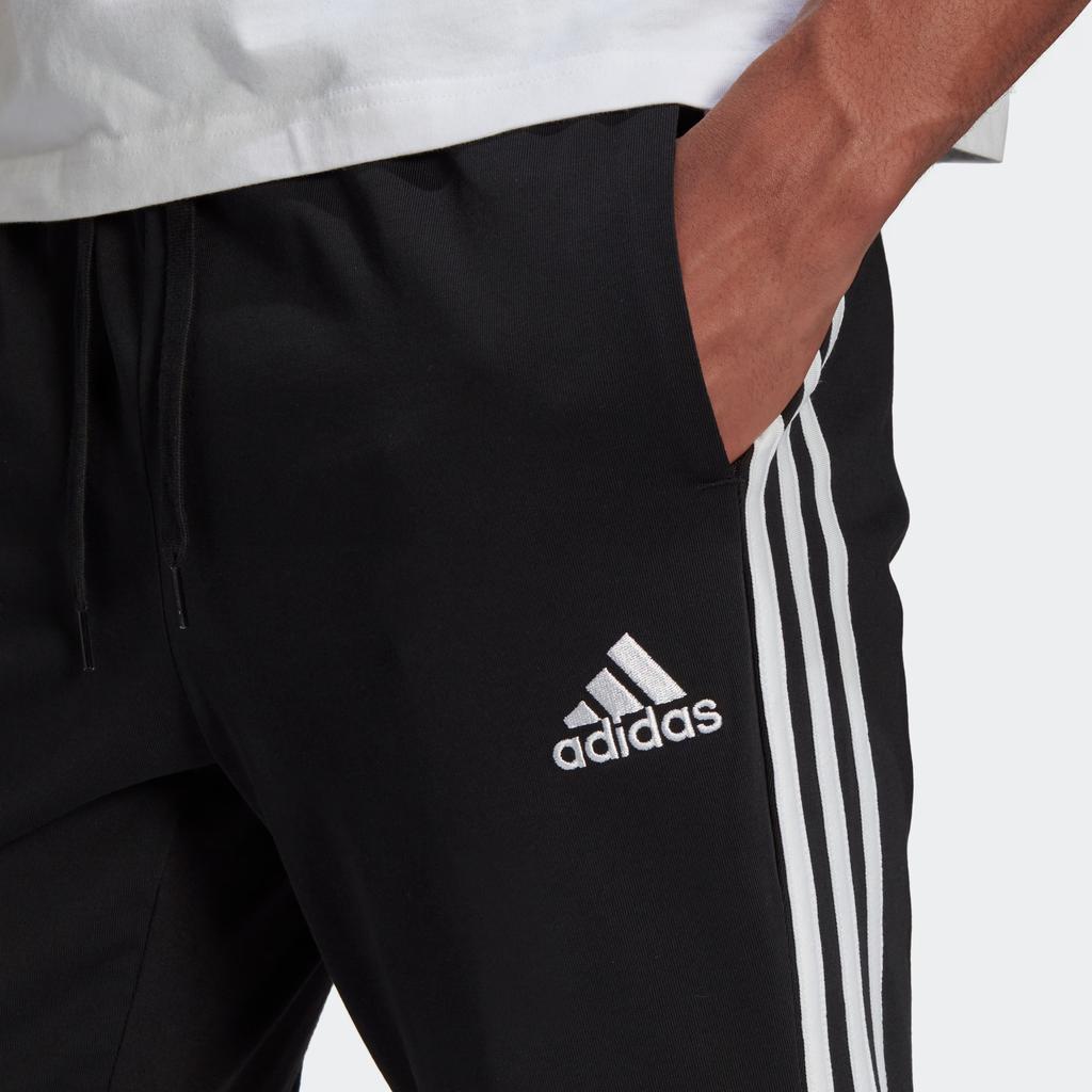 Adidas Essential 3-Stripes Knit Track Pants Men Bottoms Black GK8995