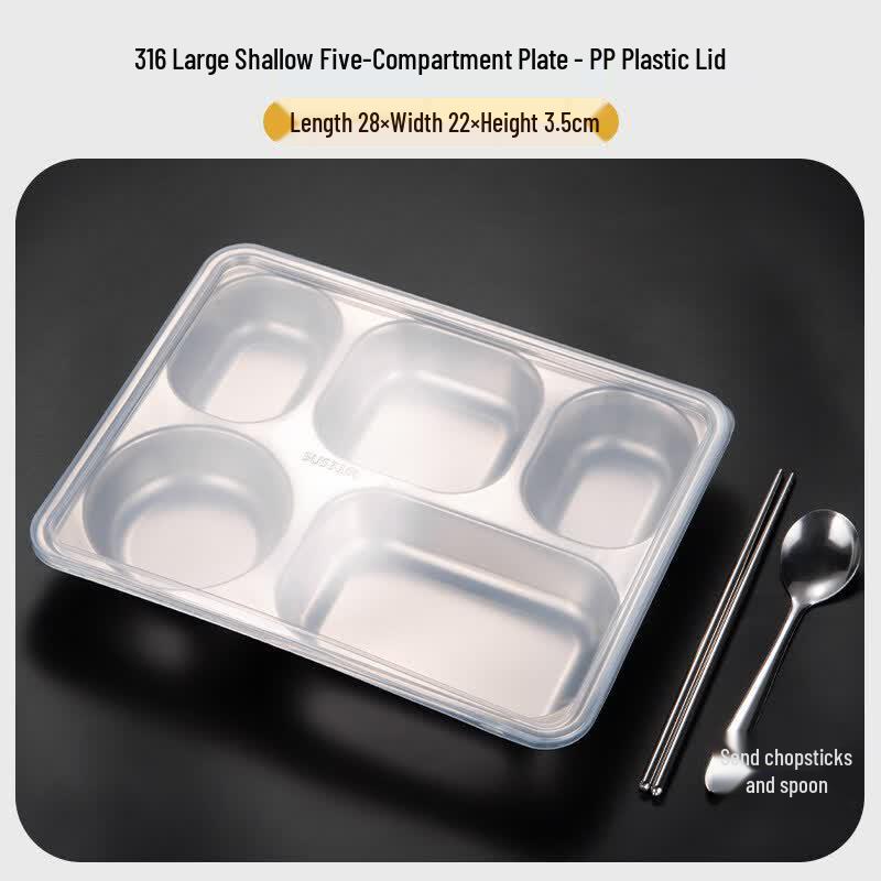 Ru Han 316 Stainless Steel Compartment Lunch Plate