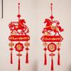 2026 Lunar New Year Pendants with Tassel Red Spring Festival Pendants Horse Pattern Vietnamese Zodiac Pendants Window Decoration