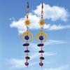 Fashion Asymmetrical Crystal Earrings With Moonstone And Geometric Alloy Design For Women