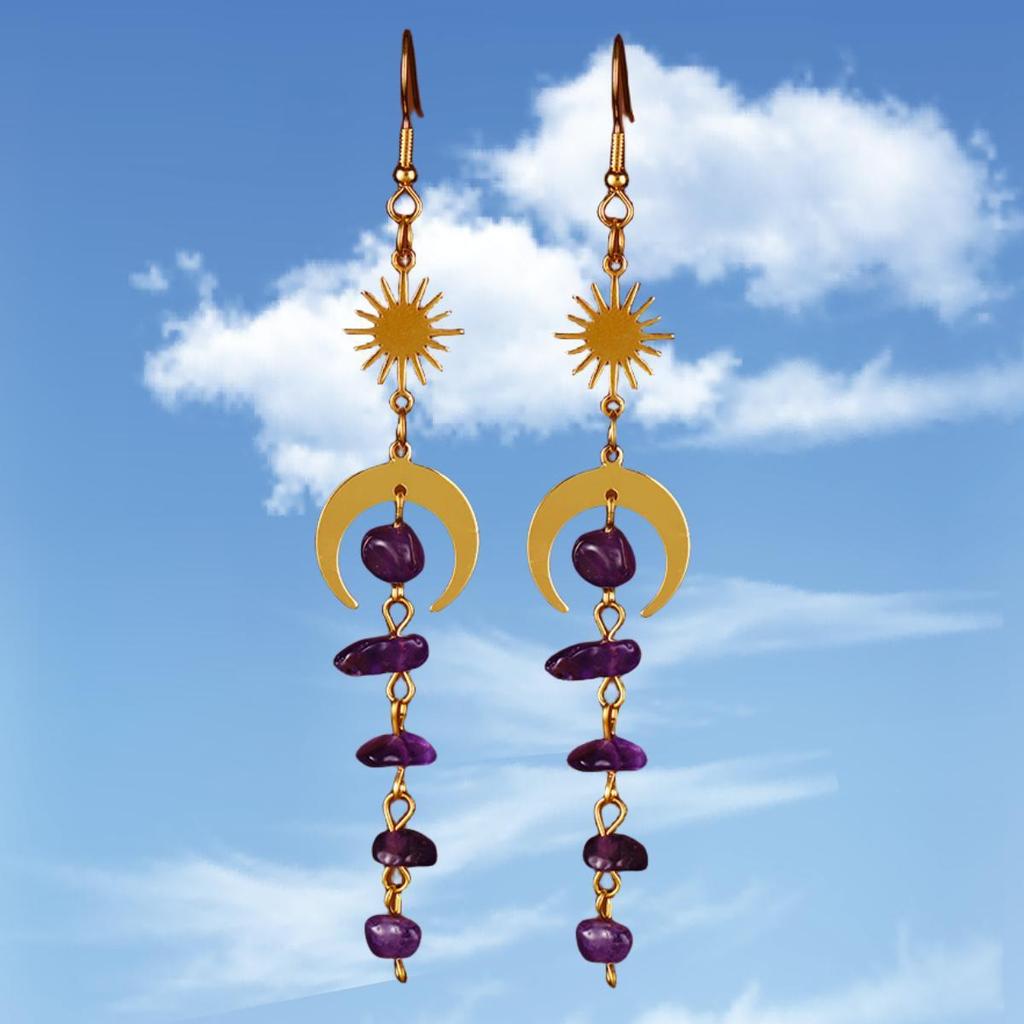 Fashion Asymmetrical Crystal Earrings With Moonstone And Geometric Alloy Design For Women