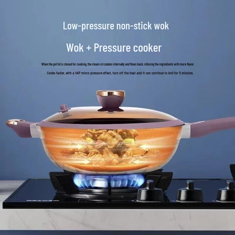 Zhishi Two-Tone Titanium Non-Stick Micro-Pressure Wok