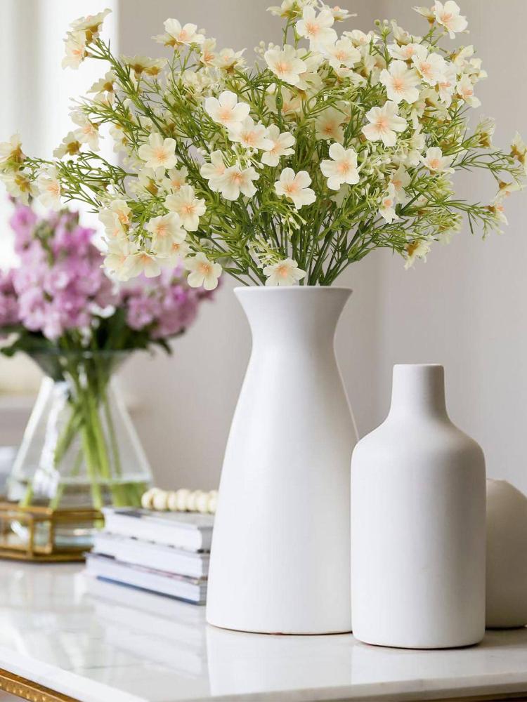 5 kytic umělých květů nevěstina závoje, realisticky vypadající hedvábné umělé květiny pro domov, do interiéru, exteriéru, na svatební hostinu, pro DIY květinové aranžmá, stolní dekorace