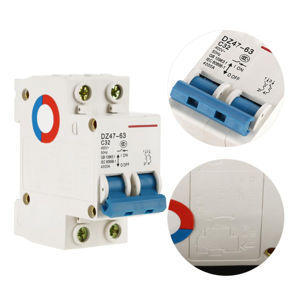 Miniature 2P 32A 400V Circuit Breaker for Lighting Distribution System