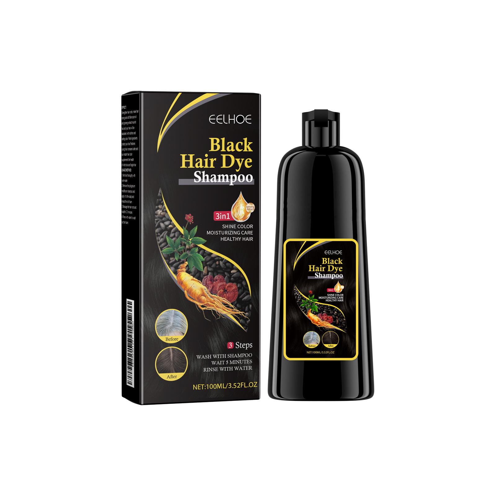 EELHOE Black Hair Shampoo with He Shou Wu Extract for Nourishing, Smoothing, and Volumizing Beautiful Hair.