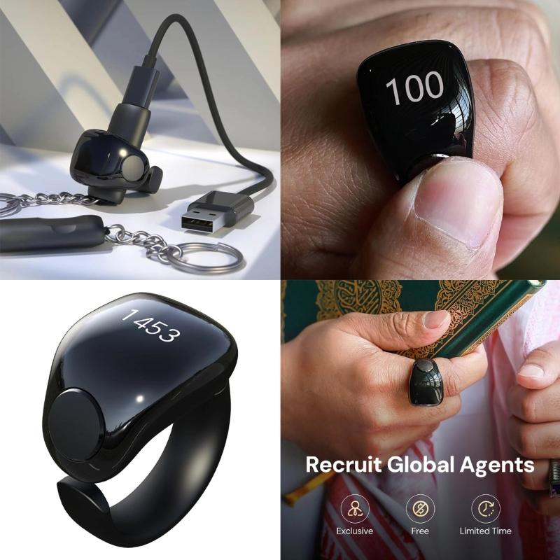 Tasbih Counter Rings Tasbih Zikr Rings 4 Digit Finger Counter Tasbeeh Counter Digital Tally Counter