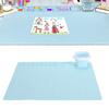 Silicone Painting Mat with Water Cup Washable Protruding Scale Line Silicone Art Mat for Children DIY Clay