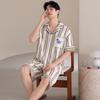 Pure Cotton Couple Pajamas Summer 1011 New Cartoon Cute Short-sleeved Shorts Can Be Worn Outside Men's and Women's Loungewear Suits