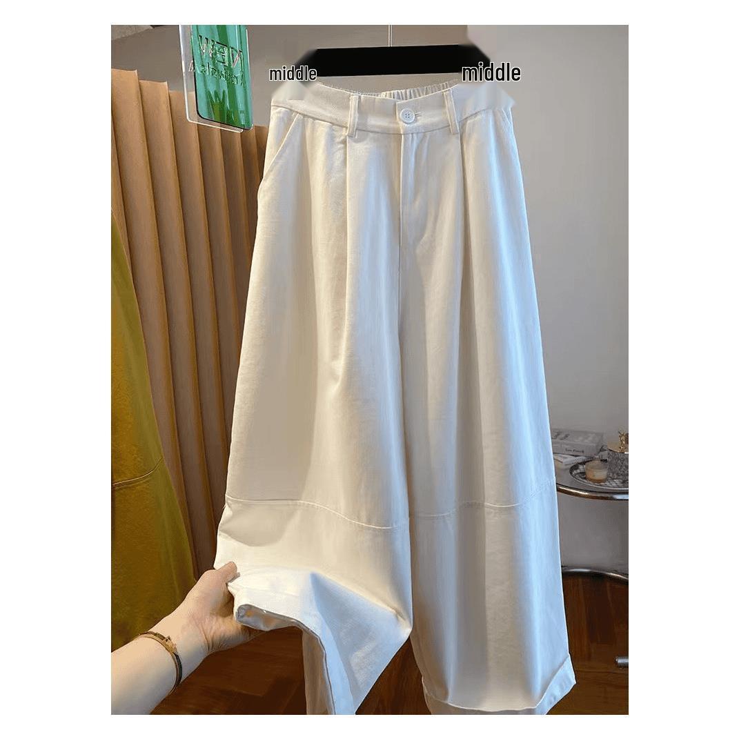 

Spring 2025 Yellow Wide-Leg Women s Balloon Pants - Casual Loose Fit with Slimming Straight Leg 2XL (suggested 145-160 jin) белый