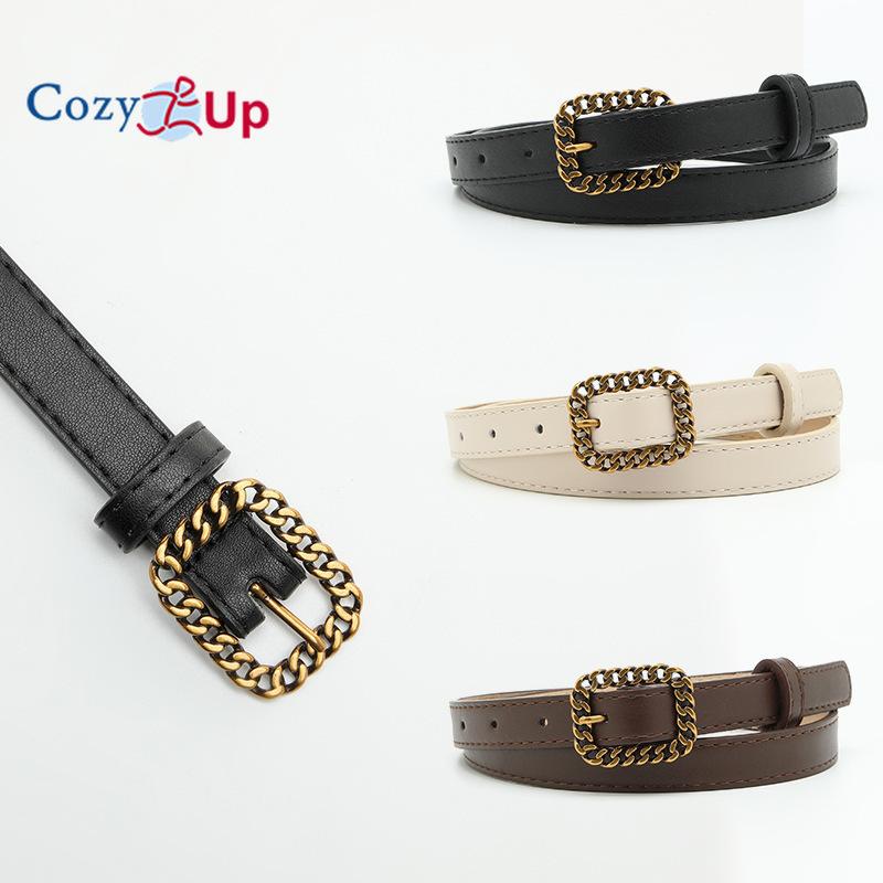 Cintura Sottile Decorativa Quadrata Dorata Retro per Vita con Abito Cintura Donna