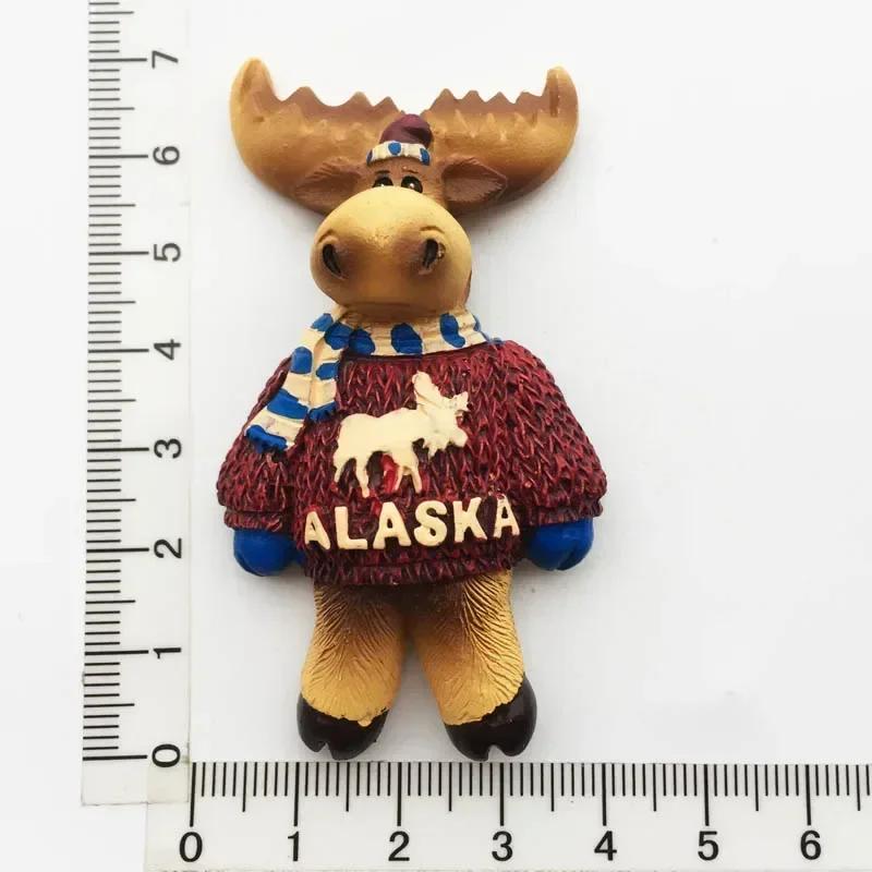 USA Alaska Bear Kawaii Fridge Magnets Tourism Souvenir British Canada Bear Refrigerator Magnetic Stickers Cute Magnet Decor Gift