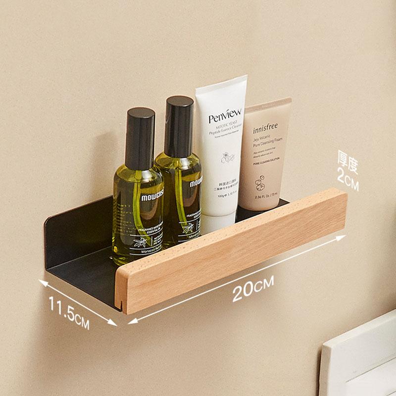 

Wood Bathroom Shelving Wall Mounted Toilet Storage Holder Shampoo Shower Storage Rack Aluminum Kitchen Storage Rack White/Black