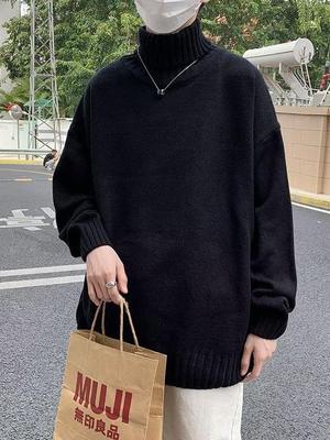 Herren-Wollcardigan im koreanischen Stil mit hohem Kragen - Retro lockere Strickware für Herbst/Winter 2025