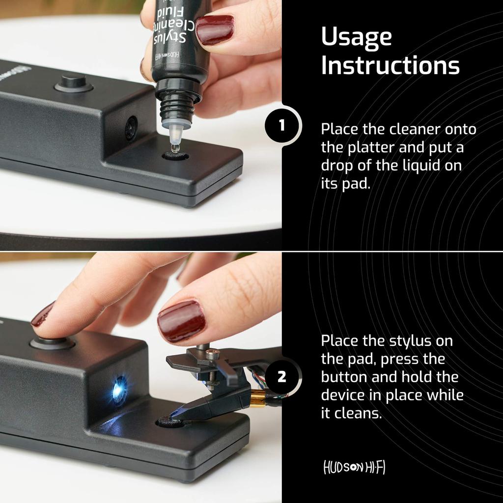 Hudson Turntable Ultrasonic Stylus Cleaner Vinyl Stylus Needle Cleaner for Turntables and Record Players Needle Cleaner for Turntable Accessories