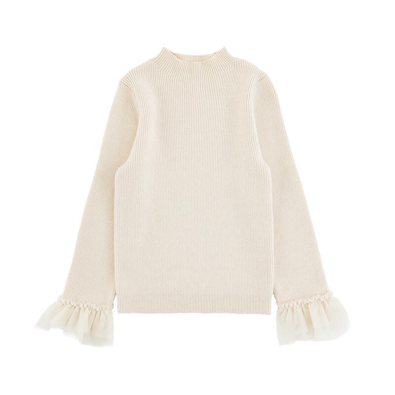 Youyou Girls' Winter Warm Slim Fit Lace Trim Pullover Sweater