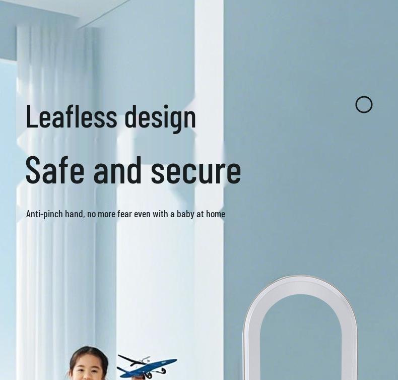 Sleek Bladeless Oscillating Tower Fan with Remote & Multi-Speed Airflow