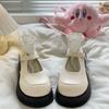 Tlusté dno Boty Mary Jane Dámské Boty s jarní přezkou Lolita Small Pu Kožené boty Boty s kulatou špičkou Boty na platformě