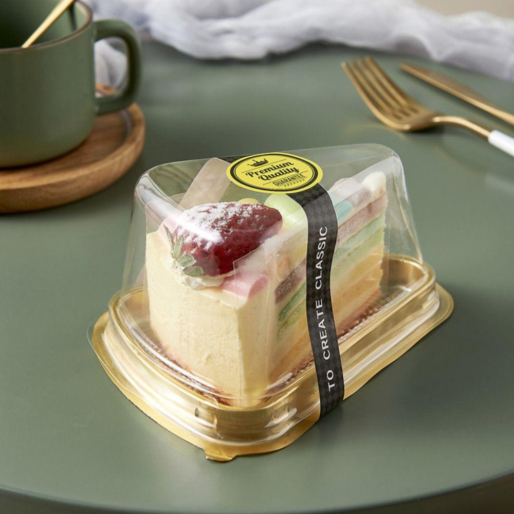 50Pcs Disposable Cheesecakes Box Plastic Dessert Containers Durable Cake Slice Boxes Restaurant