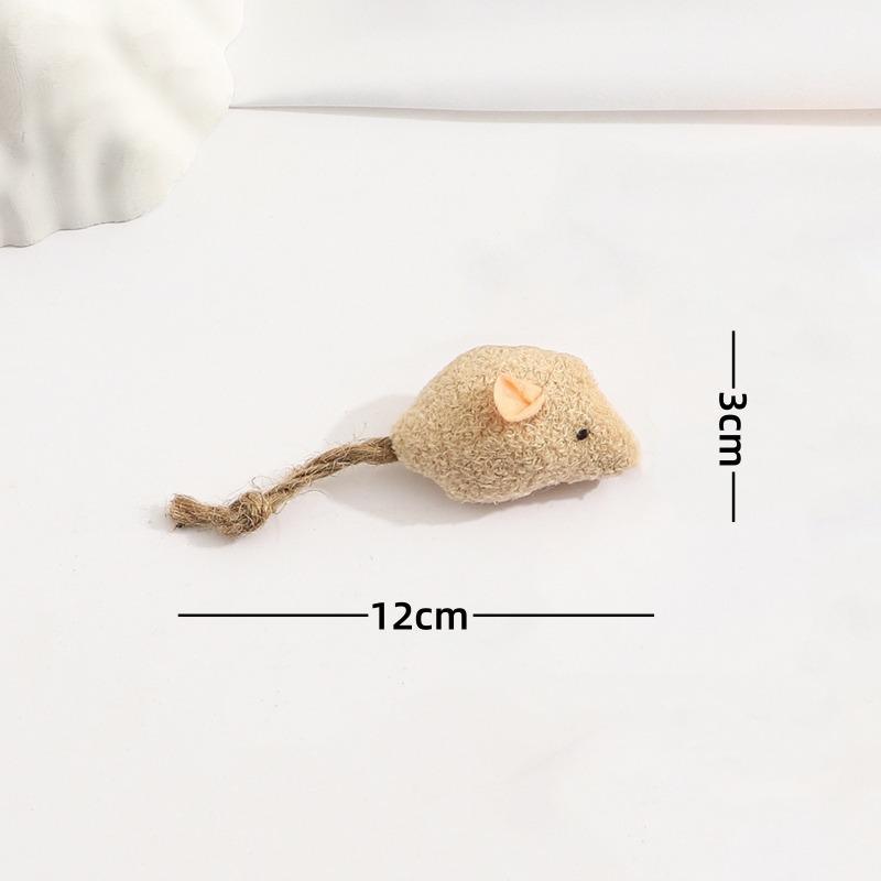 Cute Fabric Mouse Cat Toy with Yellow Tail, Interactive Kitten Chew Teaser, Durable Pet Play Toy for Cats Gift