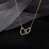 Double Ring Heart-shaped New Simple Necklace Women's Collarbone Chain Women's Niche Design Pendant