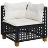 VidaXL Salon de jardin 5 pcs avec coussins noir résine tressée 3261836