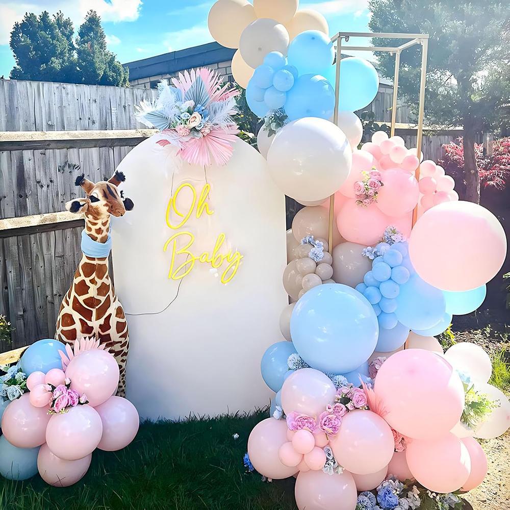 Pastel Pink Balloons Garland Baby Pink Blue Balloon Arch Kit Baby Shower Gender Reveal Birthday Party Wedding Decoration Globos