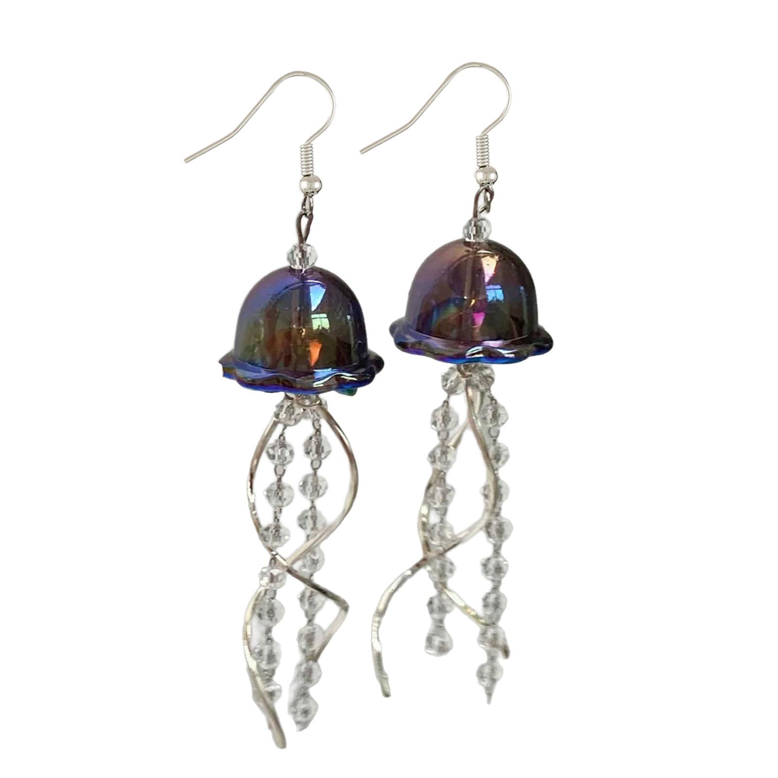 

Прикраси для вух у вигляді медуз ручної роботи Модні сережки-медузи Оригінальні сережки-підвіски з гачком для вечірок і зустрічей 5