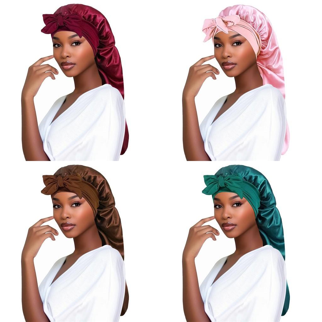 Poliesterowa czapka do spania z wiązaniami dla kobiet i mężczyzn letni komfort domowy