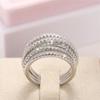 Huajie Inlaid Brilliant Zircon Annular Design Women's Rings Elegant Delicate Wedding Party Female Ring Shining  Trendy