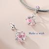 925 Silver Panda Pink Dolphin Pendant Charm Jewelry Fit Original Bracelet Necklace Women DIY Gift