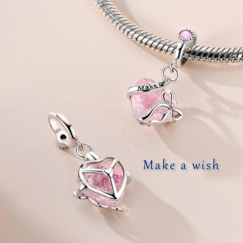 925 Silver Panda Pink Dolphin Pendant Charm Jewelry Fit Original Bracelet Necklace Women DIY Gift
