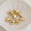 14K Gold-Plated Colorfast 3D Water Drop Heart Pendant and Spacer Bead for DIY Earrings & Necklaces