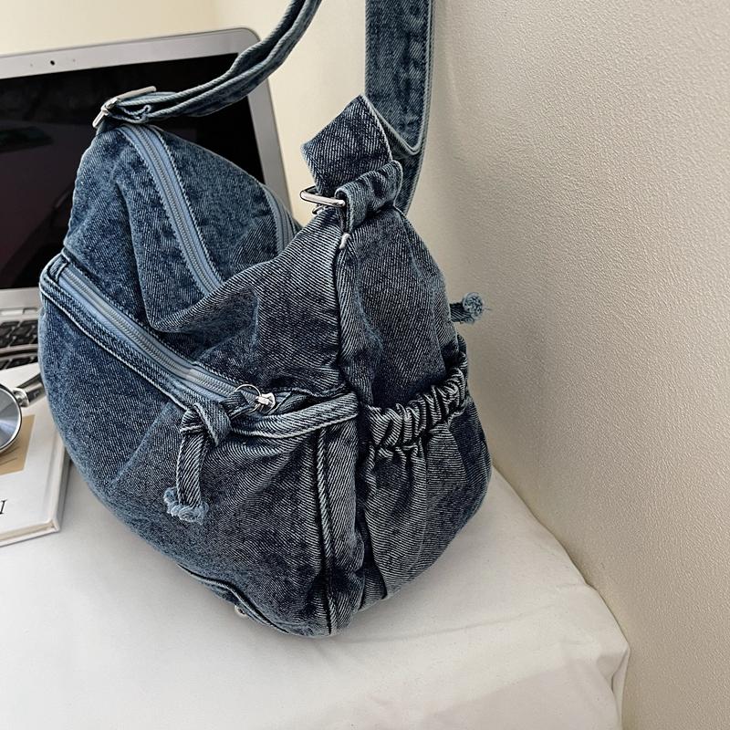 Denim Bag Women's Large Capacity Shoulder Crossbody Bag Vintage Commuter Bag
