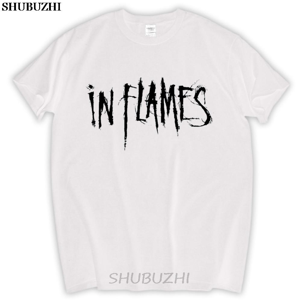 

In Flames TShirt Swedish Metal Band Short Sleeve Black Tee Men T Shirt Print Cotton Short Sleeve Tshirt Cotton sbz5647 4XL