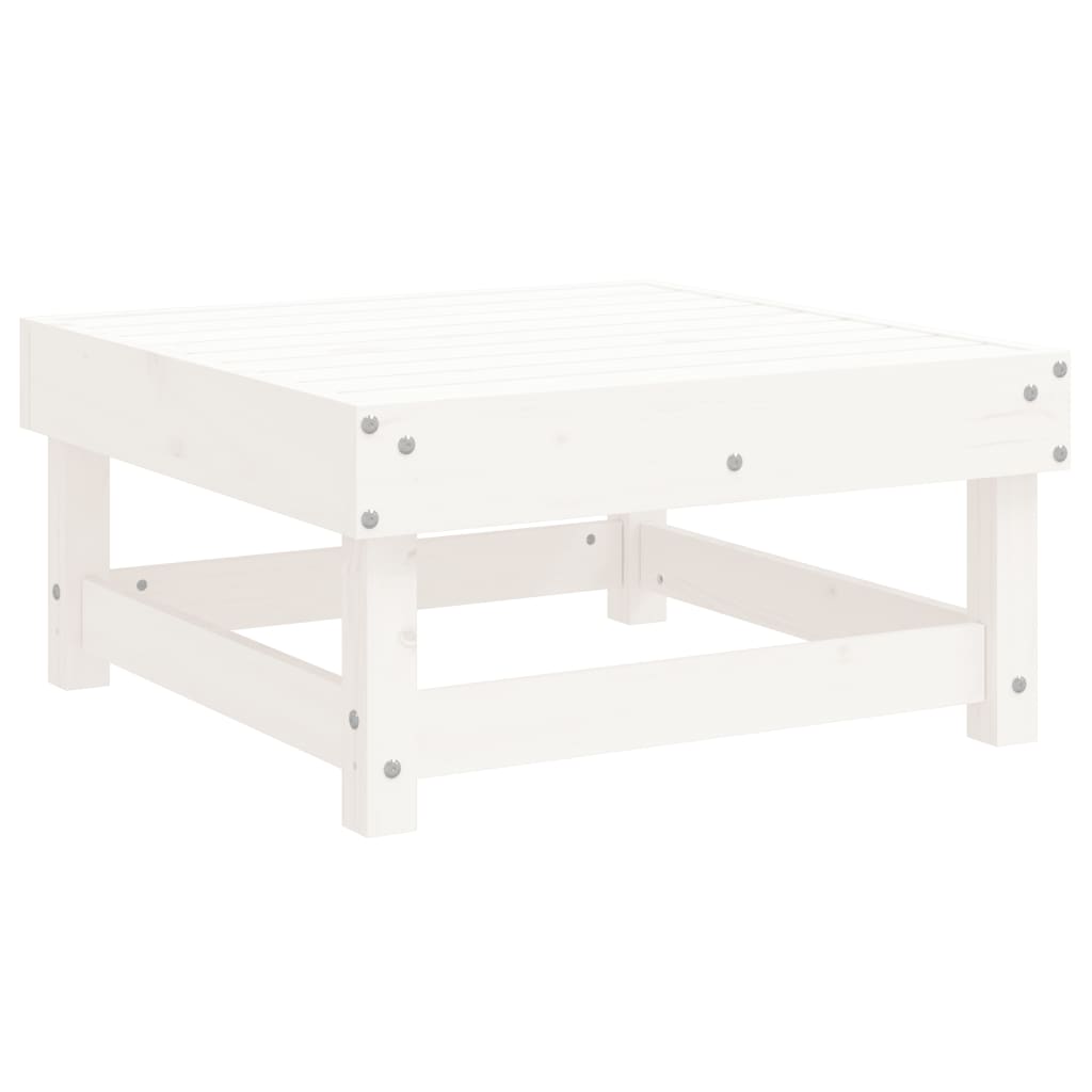 5 Piece Garden Lounge Set White Solid Pine Wood