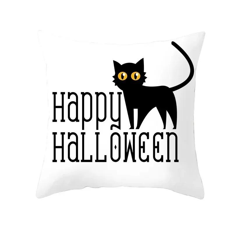 Halloween decorative cushion funny cat pillow sleeve is suitable for home living room sofa waist cushion bedroom decoration