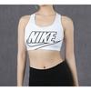 Nike Swoosh Dri-FIT Medium Support One-Piece Padded Polyester Letter Vintage Sports U-Neck Tight Sports Bra Women Sports Bra White BV3644-100