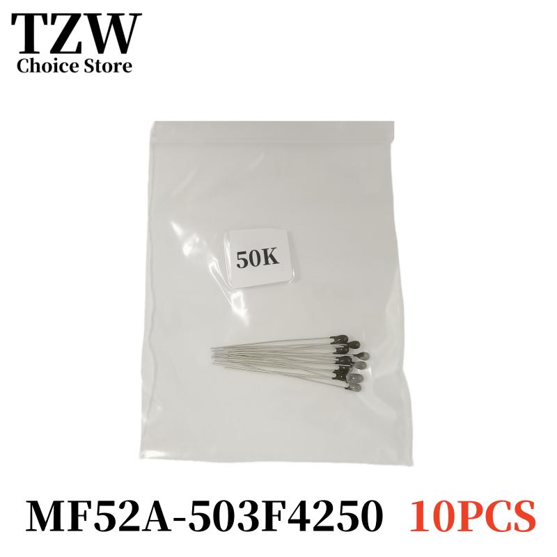 TZW 10PCS NTC Thermistor Thermal Resistor MF52 NTC-MF52AT 1K 2K 3K 4.7K 5K 6.8K 10K 15K 20K 30K 50K 100K B4250 1%