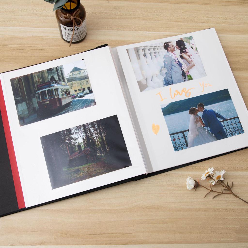 Handgefertigtes 16-Zoll Jute Fotoalbum, Selbstklebend mit Fenster, Große Speicherkapazität