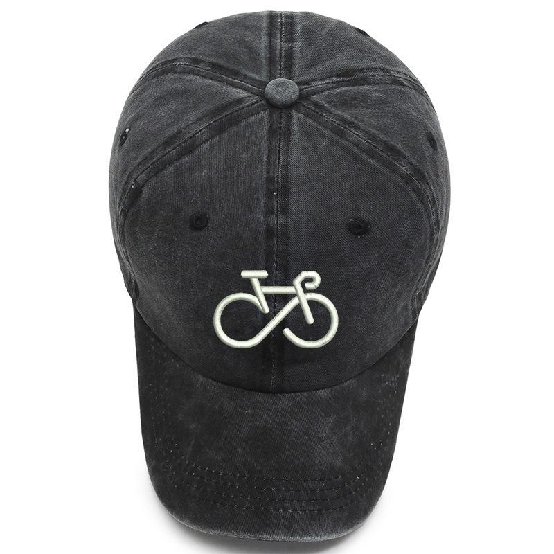 Washed Cotton Embroidered Bicycle Baseball Cap Men's Snapback Hats For Women Gorras Bone Outdoor Sports Dad Hat