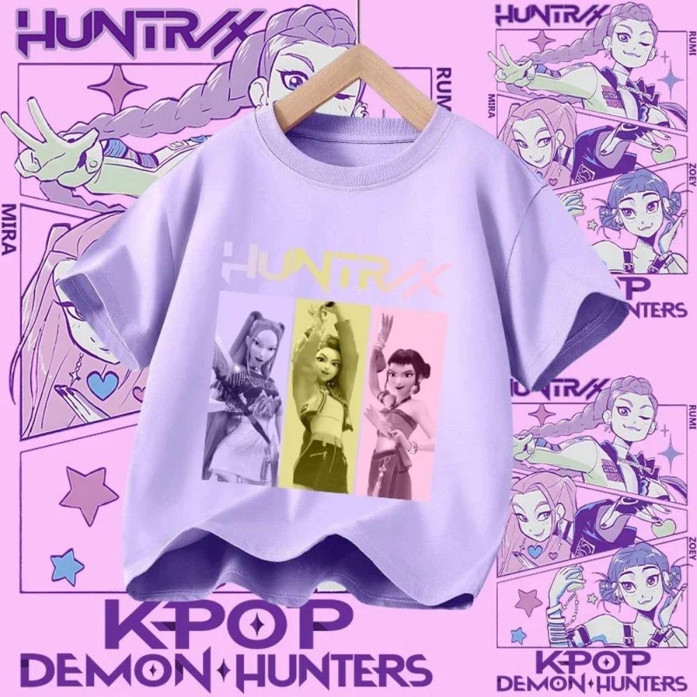 Kpop Demon Hunters T-shirt for Kids, Short Sleeve T-shirt for Girls, Saja T-shirt , Kpop Demon Hunters T-shirt, Family Clothing